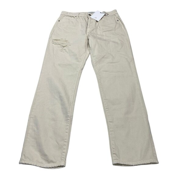Hidden Tracey Jeans Womens 28 Cream Tracey High Rise Straight Distressed Denim - Picture 3 of 13